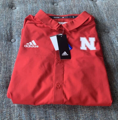 Nuevo con etiquetas Adidas Nebraska GameMode FB Polo SS Abotonado Para hombres Talla XL (Grande) Rojo A4 Foto 1 de 4
