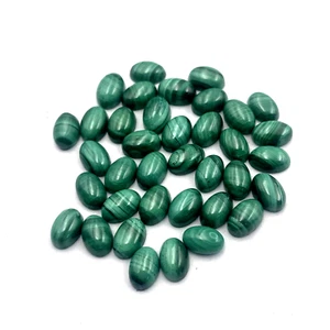 Lote de piedras preciosas sueltas cabujón ovalado de malaquita natural 126 piezas 4*6 mm 100 CT - Imagen 1 de 3