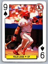 1991 Major League All-Stars Playing Card - Felix Jose - 9 Spades