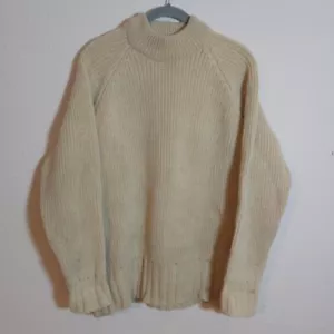 Jersey Peter Storm Grueso Tejido Lana Crema Cuello Redondo Años 70 Tejido a Mano Pequeño - Imagen 1 de 17