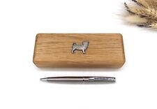 Pug design Oak Wooden Pen Box Pen Set Pug Dog Gift Pen Case Desktop Organiser