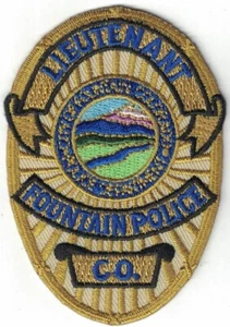 Fountain Police Lieutenant Colorado badge patch (approx. 3.4 x 2.4 inches) - Picture 1 of 1
