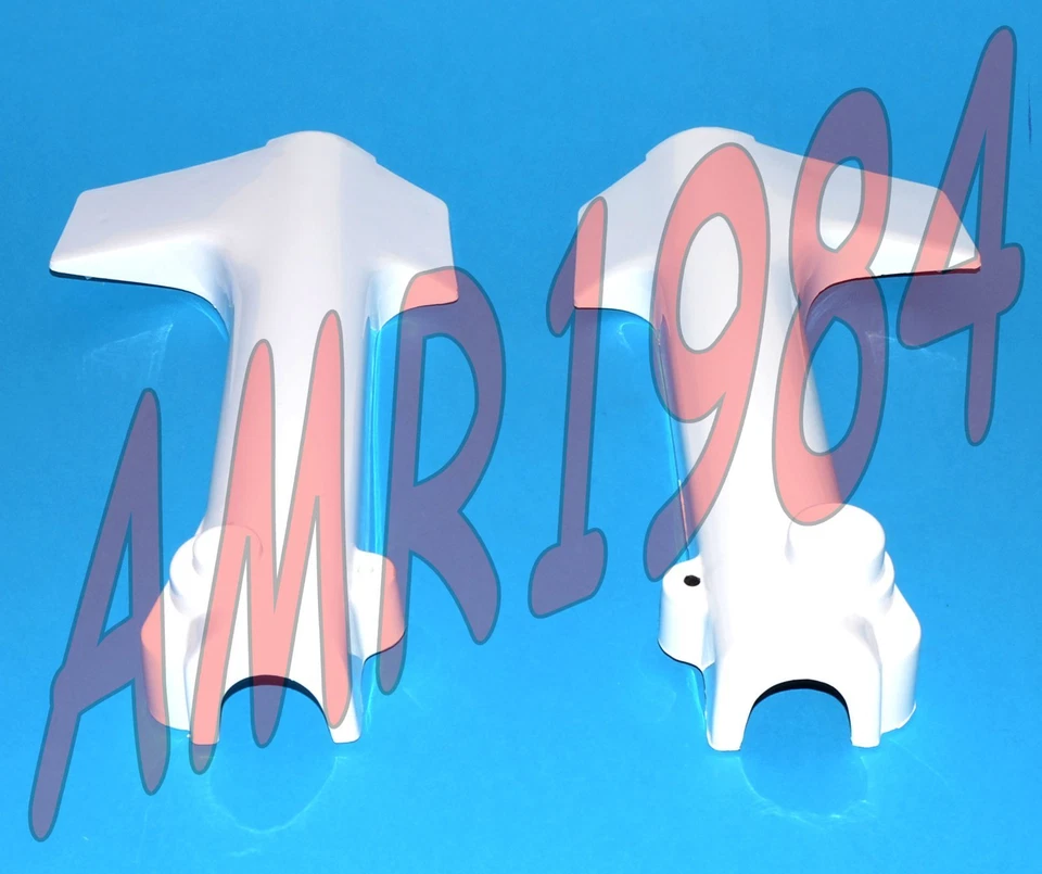 Coppia De Cache-Cannes Droit + Gauche Peints En Blanc Malaguti Fifty HF - Photo 1/1