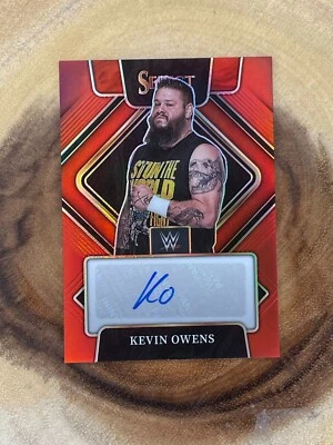 2022 Panini Select WWE KEVIN OWENS Signatures Red Prizm /99 Auto - Image 1 of 2