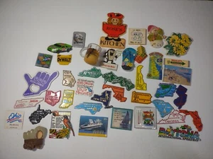Lot 30+ Vtg Souvenir Fridge Magnets Rubber Travel States Wrigley Some Novelty C5 - Picture 1 of 14