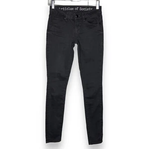 Articles of Society Size 24 Mya Charcoal Skinny Jeans Gray Stretch Low Rise - Picture 1 of 9