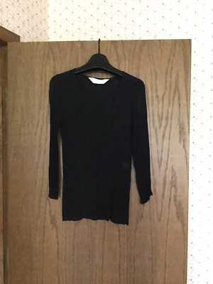 Blusa feminina Max Studio Leon Max 100% rayon manga comprida preta tamanho M - Imagem 1 de 4