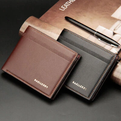 Men's Bifold Leather Credit ID Card Holder Wallet Billfold Purse Clutch Billfold - Image 1 of 4