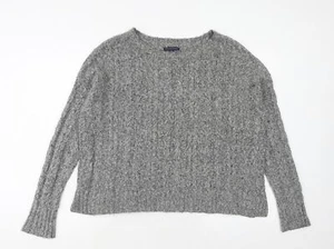 American Eagle Outfitters Womens Grey Round Neck Acrylic Blend Jumper Size L - Picture 1 of 10