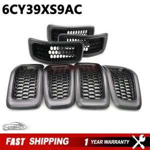 6CY39XS9AC For 2014-2018 Jeep Cherokee Front Grille Gray Frame w/Black Insert - Picture 1 of 9