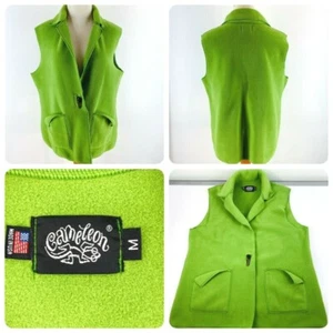 Cameleon Brand Women's Size M Green Vest One Button Made in USA       U2 - Picture 1 of 11