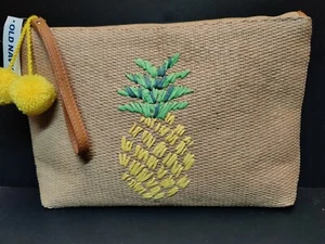 NEW -Old Navy WOVEN CLUTCH -PINEAPPLE -Handbag Purse -tags ORIGINAL -tropical - Picture 1 of 8