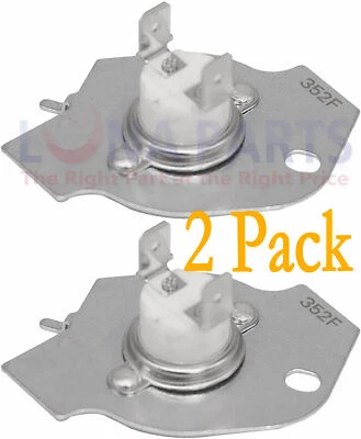 VIALU 2 Pack 3977394 Thermal Fuse Replacement for Whirlpool Kenmore Dryers