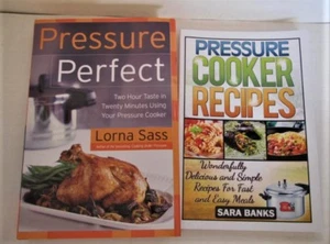 Lot of 2 Cookbooks Pressure Perfect, Sass, Pressure Cooker Recipes ,Banks - Imagen 1 de 2