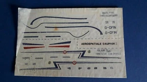 Matchbox 1/72 Scale Aerospatiale Dauphin 2 Original Vintage mid-80's Decal Sheet - Picture 1 of 3