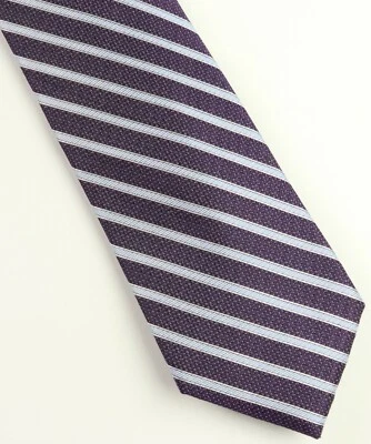 Nueva corbata Bloomingdales para hombre púrpura texturizada a rayas seda hecha a mano Foto 1 de 3