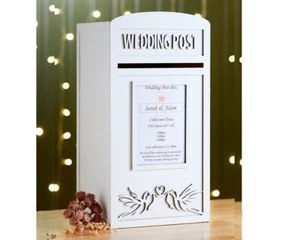 Large Lockable White Wedding Card Post Box - Wedding Card Box - Wedding Post Box - Picture 1 of 10