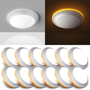 12 Pack 6 Inch LED Nightlight Disk Lights Flush Mount Ceiling Light Fixture Rece - Picture 1 of 8
