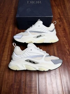 Dior B22 Reflective Mens White Grey Sneakers - Size 44D 11US - SHIPS ASAP - Picture 1 of 7