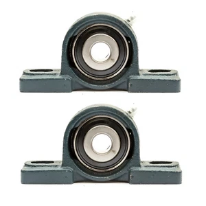 2x UCP202 NP15 Pillow Block Housed Bearing 15mm Bore Cast Iron Housing 2 Bolt - Picture 1 of 9