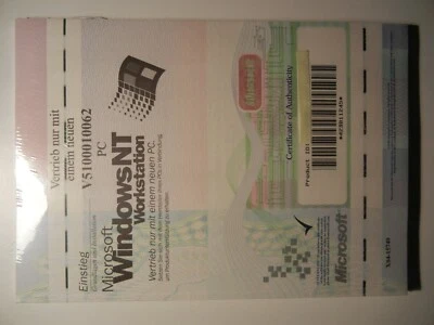 Microsoft NT 4.0 License X04-15749 original packed - Bild 1 von 3