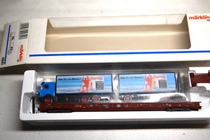 Märklin 4841 Niederflurwagen f. LKW-Transport d. DB mit Kofferlastzug - Bild 1 von 1