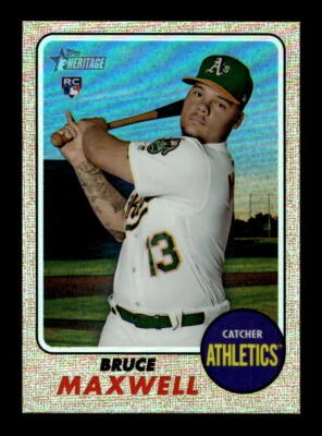 2017 Topps Heritage #THC-584 Bruce Maxwell Chrome Refractor #/568 - Image 1 of 2