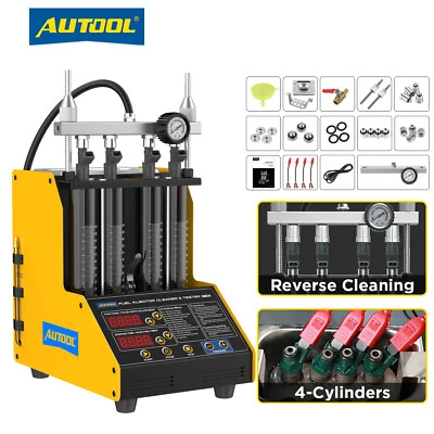 AUTOOL Ultrasonic Fuel Injector Cleaner Tester Cleaning Machine Reverse Flush  - Image 1 of 4