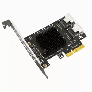 Tarjeta de expansión PCIe X4 X8 X16 a SFF-8087 Mini-SAS SATA 3.0 8 puertos HDD SSD cable - Imagen 1 de 11