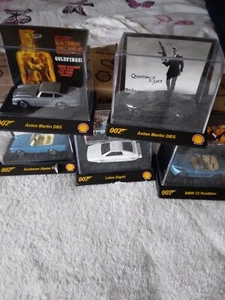 JAMES BOND 007 - 5 Piece Shell Promotional Diecast Set of Aston Martin Lotus BMW - Picture 1 of 9