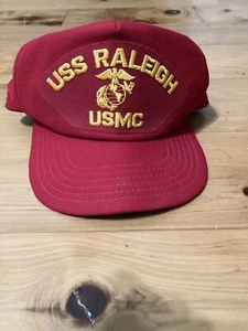 Von USS Raleigh (LPD-1): USMC bestickte SnapBack Baseball/Golf Cap (neu) - Bild 1 von 3