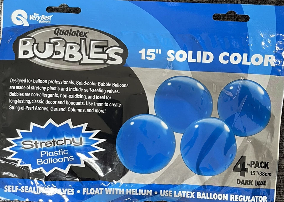 "Globos Qualatex Deco 15"" X4 azul oscuro color liso decoraciones de fiesta" Foto 1 de 1