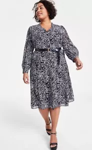 Michael Kors Plus Size Animal-Print Kate Midi Dress. Sz 1X . $185 Value - Picture 1 of 5