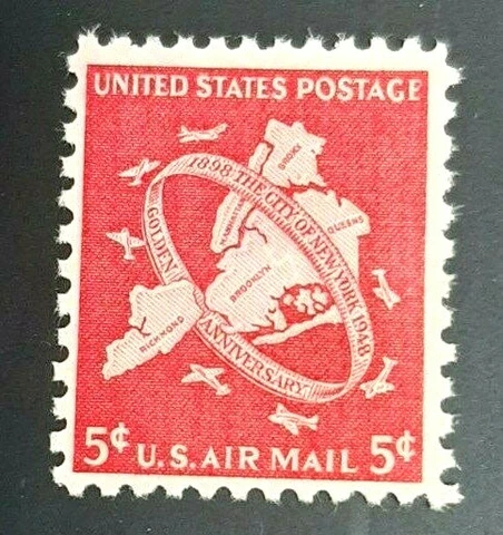 Scott #C38 - 5 Cent Air Mail Stamp 1948 New York City Jubilee - MNH Cover