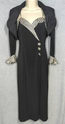 Vtg Cache Y2K  Special Occasion 2 Piece Maxi Dress & Bolero 7-8  Vamp Glam Chic - Image 1 of 4
