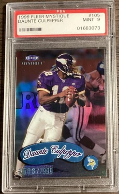 1999 Fleer Mystique DAUNTE CULPEPPER #/2999 Rookie PSA 9 Mint #105 Minnesota  - Image 1 of 2