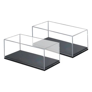 2x Acrylic Model Car Display Cases Transparent 1:64 Protection Stackable - Picture 1 of 6
