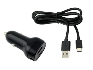 Caricabatteria auto USB + cavo per Samsung Galaxy A71 A51 A70s A70 A60 A50 A40 A30 A20 - Foto 1 di 7