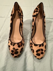 Zara Leopard Print Calf Hair High Heel Shoes EU 37 (6) Glam Y2K Mob Wife - Picture 1 of 5