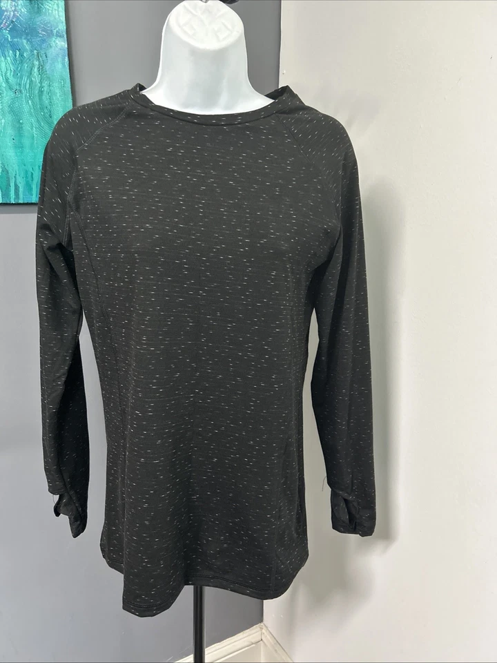 Earth Yoga Ropa Activa Top Mujer’s Medio Negro Elástico Agujero para el Pulgar Orgánico Senderismo Foto 1 de 4