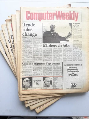 VTG Tech Computer Weekly - ICL drops the Atlas - Set of 7 - 1984 - Image 1 of 4