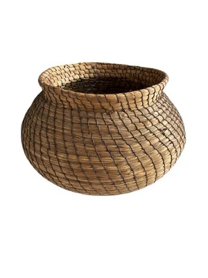 Vintage Handcrafted Pine Needle Basket Folkart Natural Rustic Charm 1960’s-80’s - Image 1 of 4