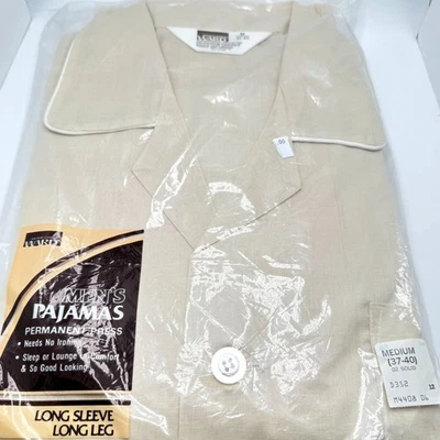 Mens Long Sleeve Pajamas Medium (37-40) Montgomery Ward New Old Stock Vtg - Image 1 of 4