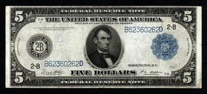 1914 $5 LARGE Size NEW YORK VF Federal Reserve Note! - Picture 1 of 2
