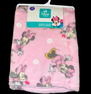 Neu!! Baby Mädchen rosa MINNIE MOUSE "Disney Baby" Plüsch DECKE Größe 30" x 40" Neu mit Etikett - Bild 1 von 1