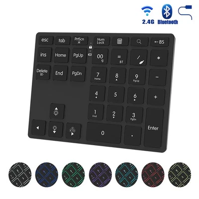 Backlit Keypad Bluetooth-Compatible 2.4G Wireless Triple Mode Keyboard 35 Keys - Image 1 of 4