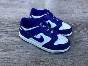 Nike Dunk Low Shoes Toddler Size 10C Blue White Leather Sneakers FB9107-106 - Picture 1 of 12
