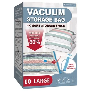 Vacuum Storage Bags 10 Large Space Saver Bags Seal with Pump Sealer for Cloth... - Picture 1 of 7