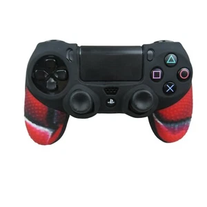 Empuñadura de silicona negra y roja carcasa giratoria antideslizante para mando PS4  - Imagen 1 de 8