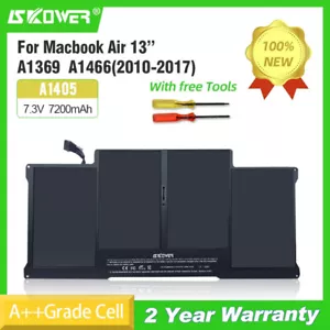 SKOWER A1405 Battery For Apple Macbook air 13 inch A1466 A1369 Fits A1377 A1496 - Picture 1 of 5